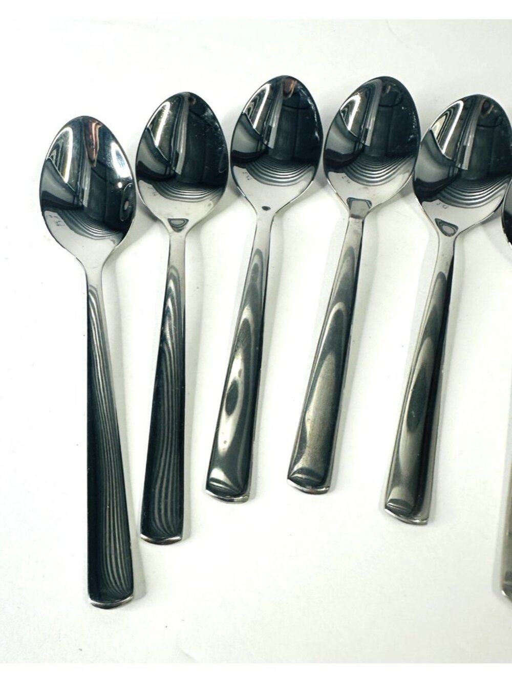 WMF Line Cromargan Set of 8 Demitasse Spoons Stainless Flatware Germany 4.5” VTG - Picture 3 of 14